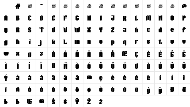 Kuximen Heavy Regular Character Map