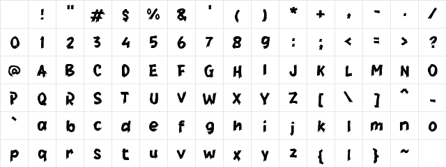h Harestone Regular Character Map
