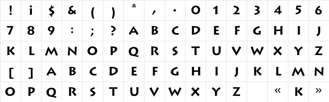 LithosC Bold Character Map