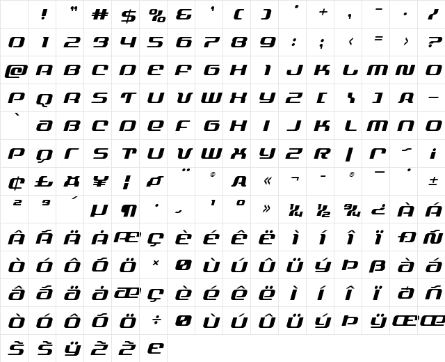 Yeoman Jack Title Italic Regular Character Map Yeoman Jack Title Italic Regular Character Map