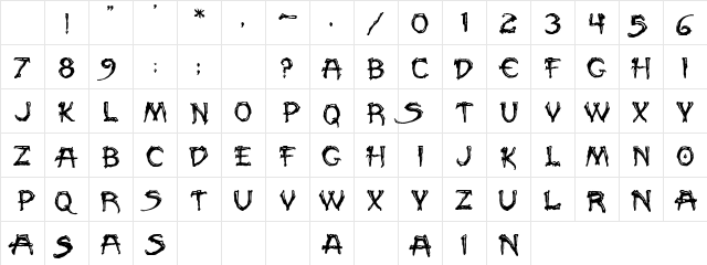 Paleos Regular Character Map