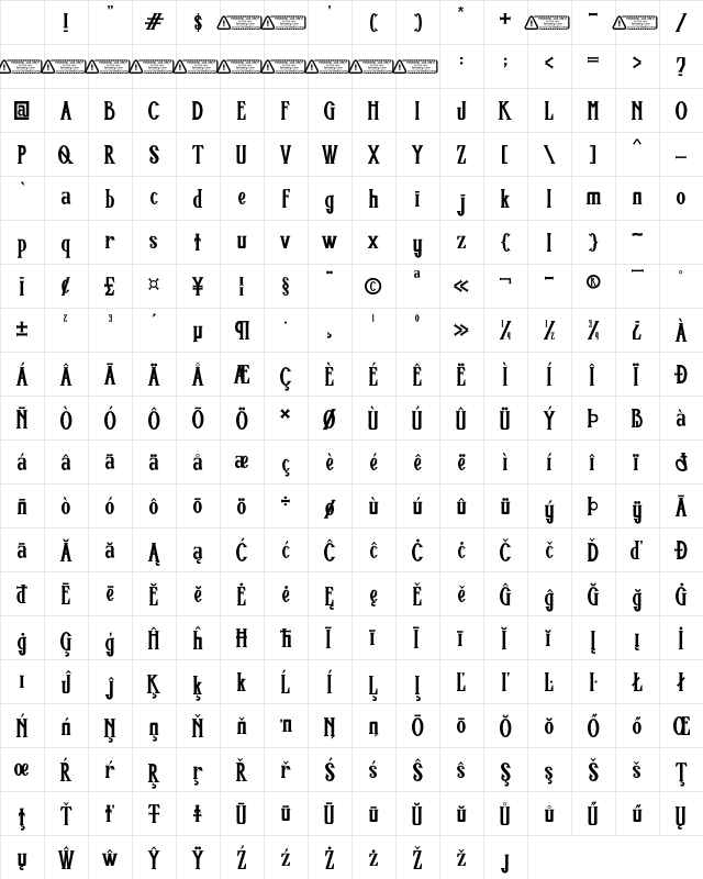 Dr.Stronge Regular Character Map Dr.Stronge Regular Character Map