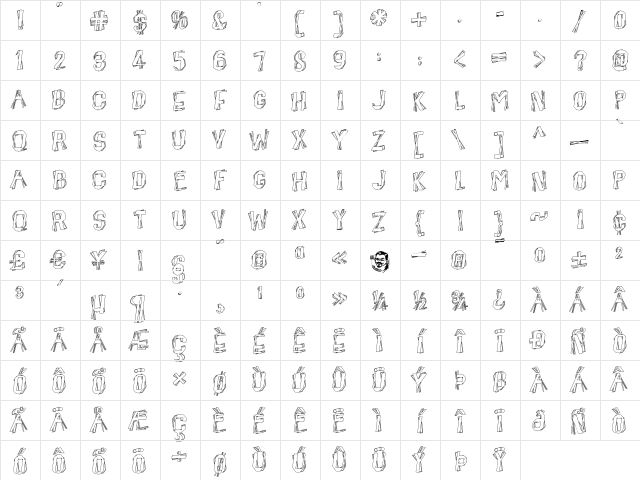 BeatnikHayseed Regular Character Map BeatnikHayseed Regular Character Map