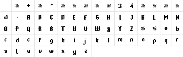 WUSHIN Regular Character Map