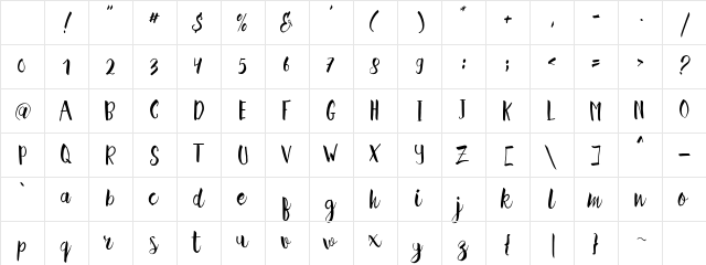 Hellena Script Regular Character Map Hellena Script Regular Character Map