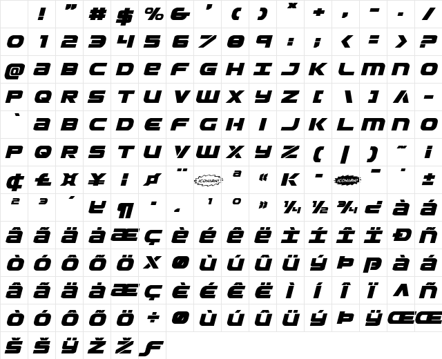 Ozda Expanded Italic Expanded Italic Character Map Ozda Expanded Italic Expanded Italic Character Map