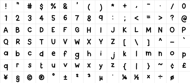 Back to School Medium Character Map