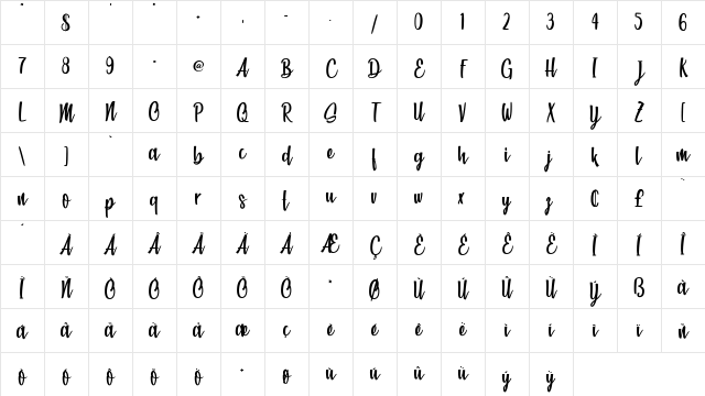 Beach Society Light Regular Character Map Beach Society Light Regular Character Map