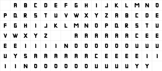 Musk Night Bold Character Map Musk Night Bold Character Map