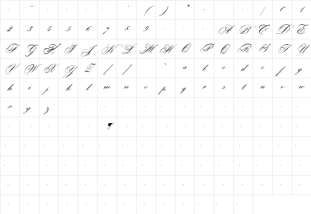 OfficeScriptDT Italic Character Map