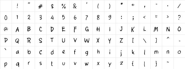 h Harbard Regular Character Map