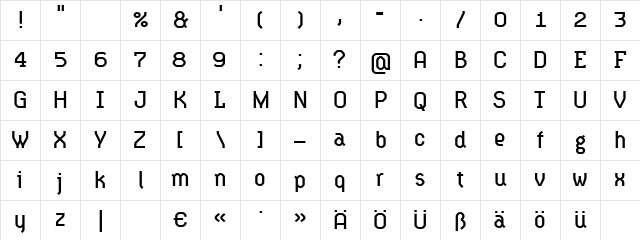 HydrophiliaLiquid Regular Character Map HydrophiliaLiquid Regular Character Map