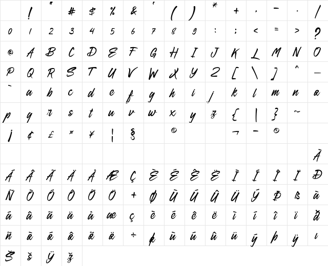 Engind Regular Character Map Engind Regular Character Map