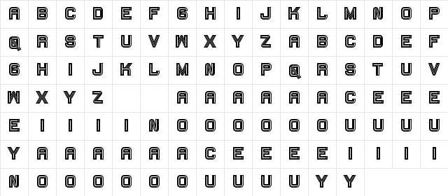 Fearcheer Demo Outline Regular Character Map Fearcheer Demo Outline Regular Character Map