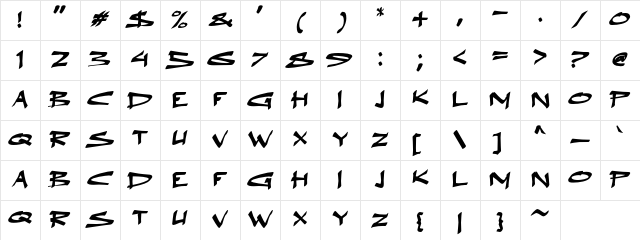 aAbrigyThink Regular Character Map aAbrigyThink Regular Character Map
