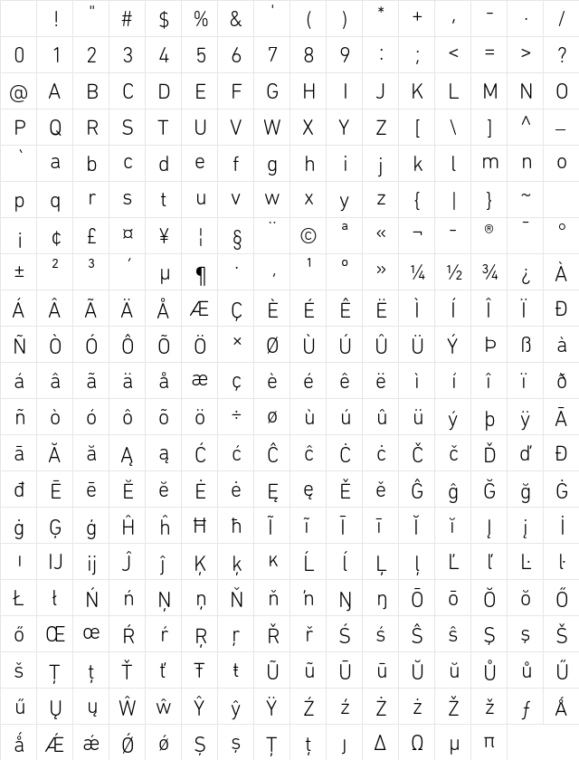 DIN Next Rounded LT Pro Light Character Map DIN Next Rounded LT Pro Light Character Map