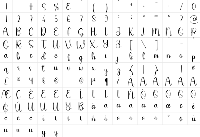 Agenda Regular Character Map Agenda Regular Character Map