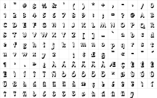 BarbedorTHeaSh1 Regular Character Map BarbedorTHeaSh1 Regular Character Map