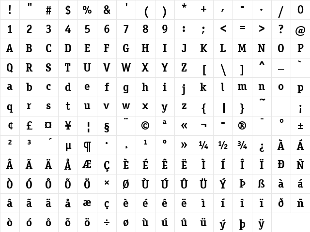 Officina Serif ITC TT Bold Character Map Officina Serif ITC TT Bold Character Map