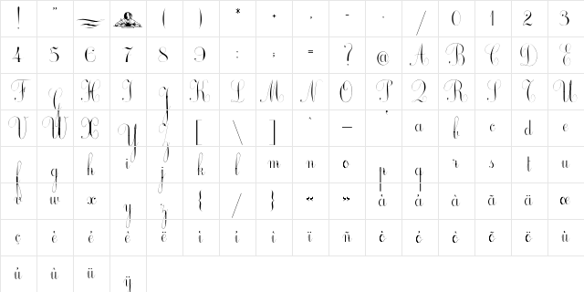 Ecole Anglaise Texte Regular Character Map