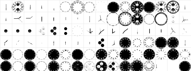 GA Clock Dial Round Regular Character Map