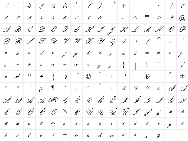 00377 Regular Character Map
