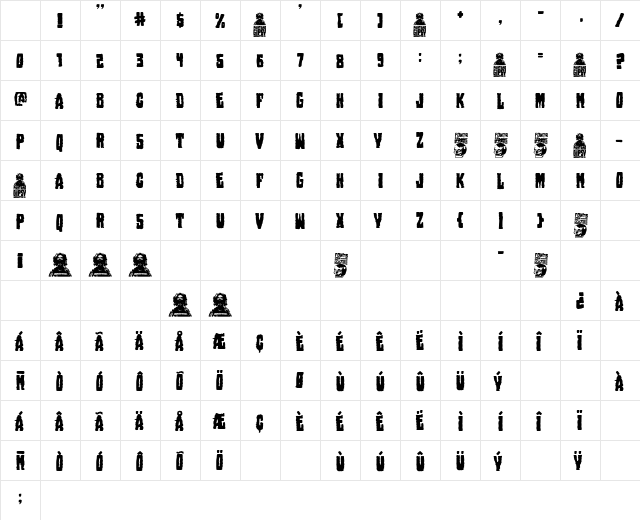 Pantano Gipsy Regular Character Map Pantano Gipsy Regular Character Map