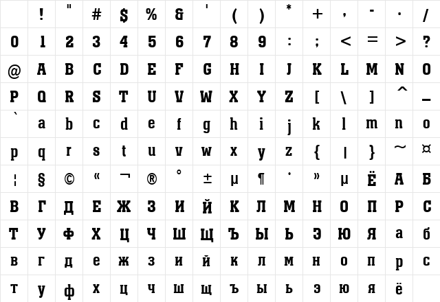 a_MonumentoNr DemiBold Character Map a_MonumentoNr DemiBold Character Map