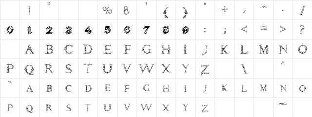 Parasite Regular Character Map