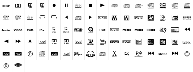 CombiSymbols CD Regular Character Map CombiSymbols CD Regular Character Map