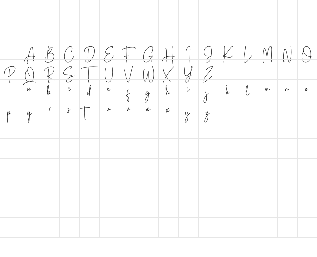 Buttervill Regular Character Map Buttervill Regular Character Map