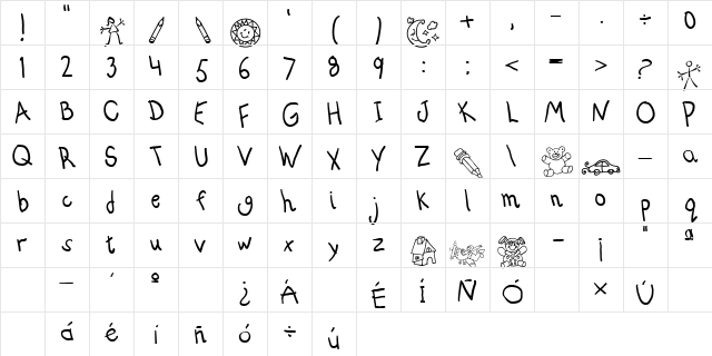 AbcKids Regular Character Map AbcKids Regular Character Map