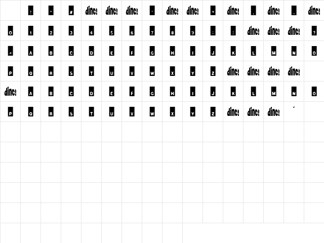 Yuppie Fraud Regular Character Map