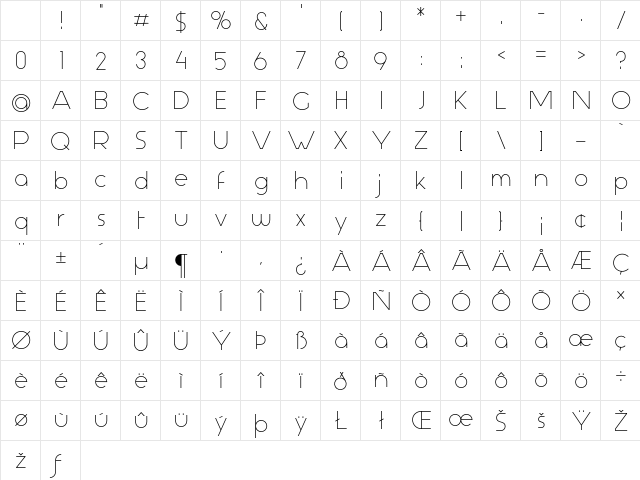 Aspergit Regular Character Map Aspergit Regular Character Map