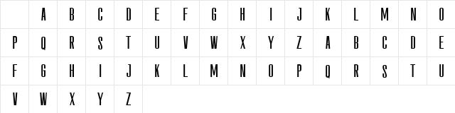 The Fourth Avenue Sans Regular Character Map