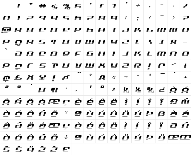 Yeoman Jack Twotone Italic Regular Character Map Yeoman Jack Twotone Italic Regular Character Map