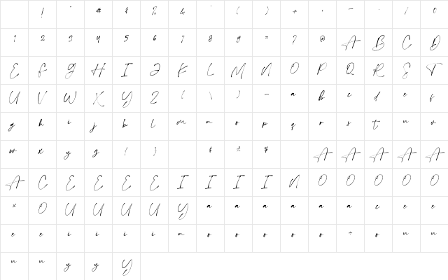 Theloved Regular Character Map Theloved Regular Character Map
