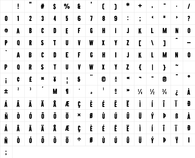 Citizen Carto Regular Character Map Citizen Carto Regular Character Map