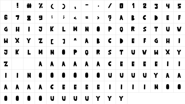 Crispy Cream Bold Character Map Crispy Cream Bold Character Map