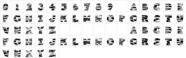101! Tiger Print Regular Character Map