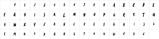 Black Torch Regular Character Map Black Torch Regular Character Map