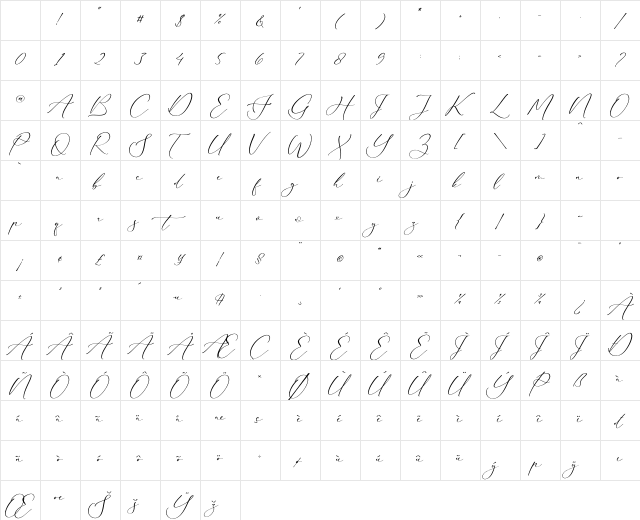 Bidalari Hearter Regular Character Map Bidalari Hearter Regular Character Map
