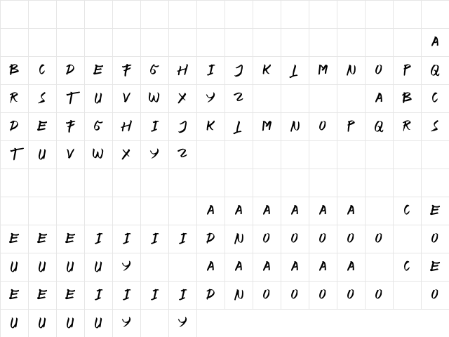 UNDER GROUNDS Regular Character Map UNDER GROUNDS Regular Character Map