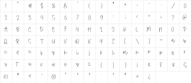 Grand Bakaw Regular Character Map Grand Bakaw Regular Character Map