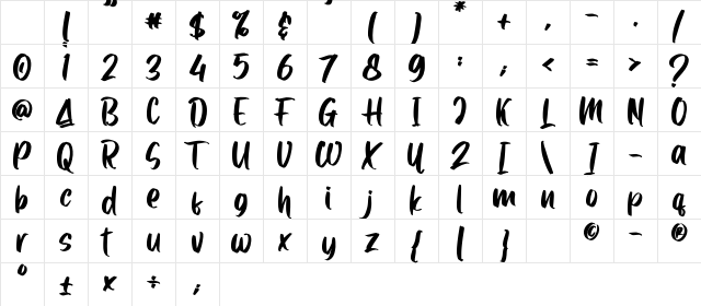 Samuell Solid_DEMO Regular Character Map Samuell Solid_DEMO Regular Character Map