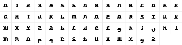 Zansin Regular Character Map Zansin Regular Character Map