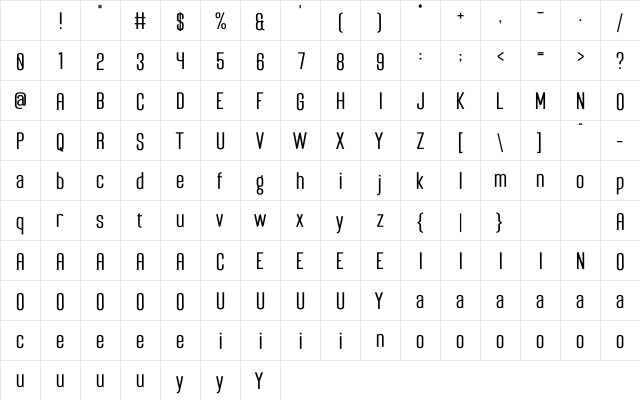 Davossy Regular Character Map
