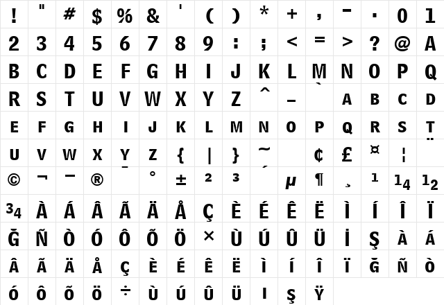 00384 Regular Character Map