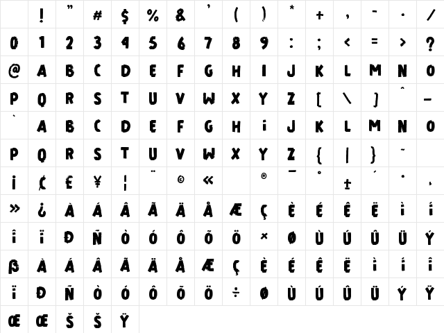 Sport Brand Regular Character Map Sport Brand Regular Character Map
