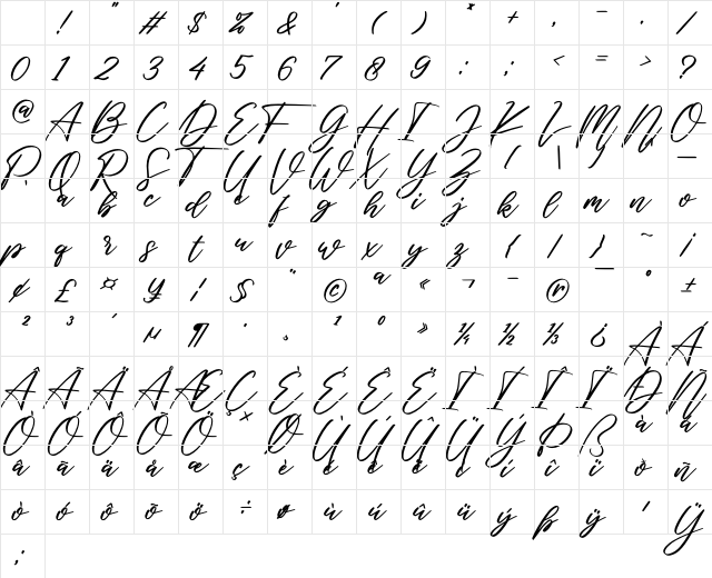 teeny tiny Regular Character Map teeny tiny Regular Character Map